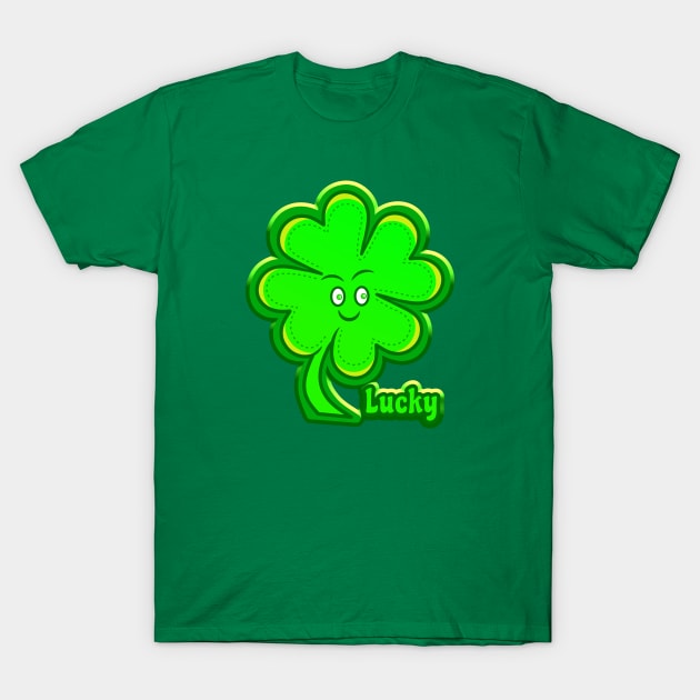 Lucky 4 Leaf Clover 2 (3D-ish) T-Shirt by RD Doodles